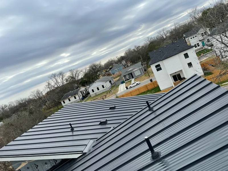 Standing seam metal roof panels with vents for Skylight Repair in Taft